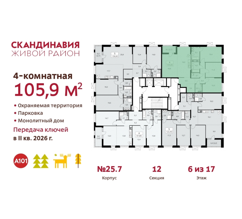 Объект по адресу Москва г, Сосенское п, Скандинавский б-р, д. 25к7