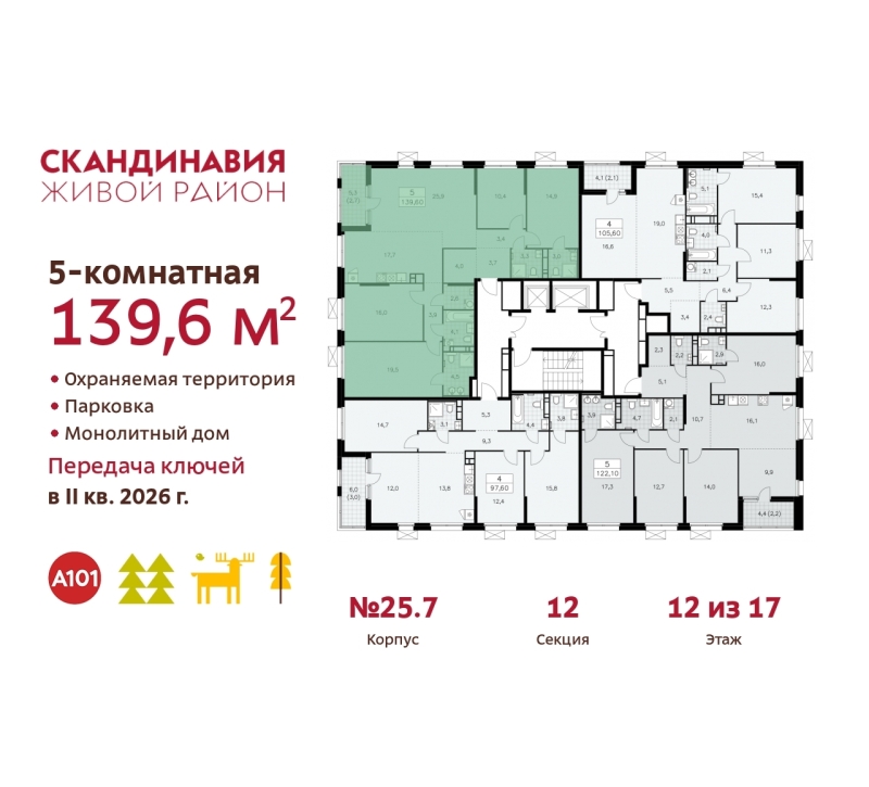 Объект по адресу Москва г, Сосенское п, Скандинавский б-р, д. 25к7