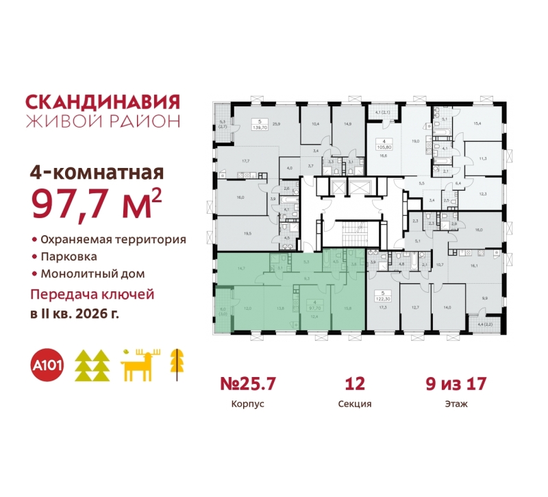 Объект по адресу Москва г, Сосенское п, Скандинавский б-р, д. 25к7