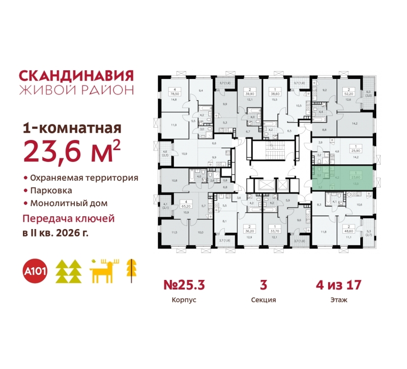 Объект по адресу Москва г, Сосенское п, Скандинавский б-р, д. 25к3