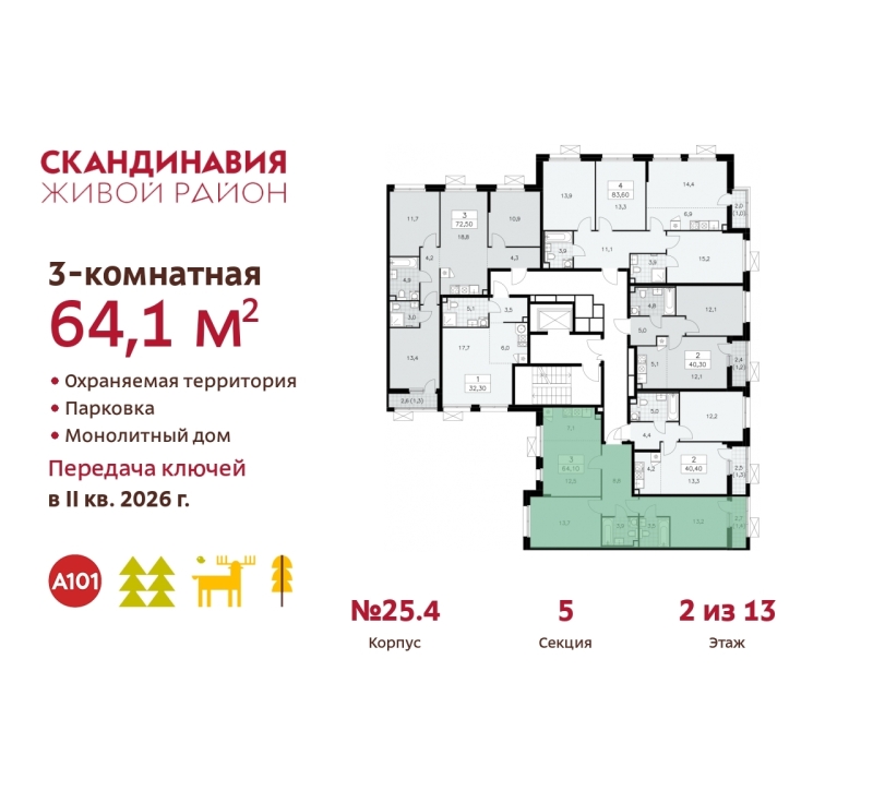 Объект по адресу Москва г, Сосенское п, Скандинавский б-р, д. 25к4