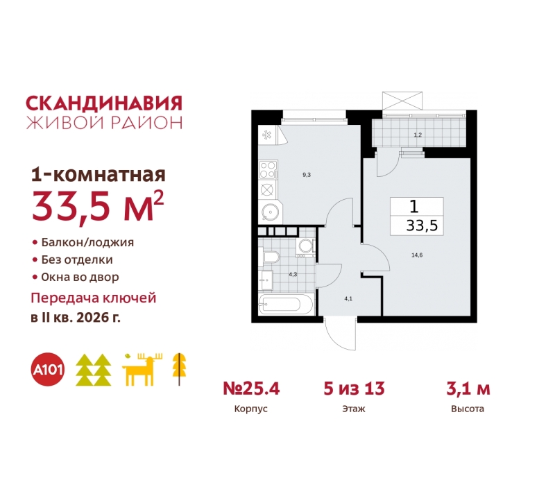 Объект по адресу Москва г, Сосенское п, Скандинавский б-р, д. 25к4