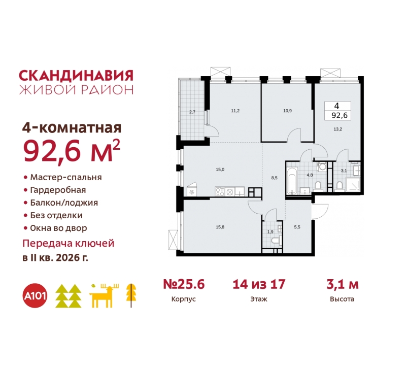 Объект по адресу Москва г, Сосенское п, Скандинавский б-р, д. 25к6