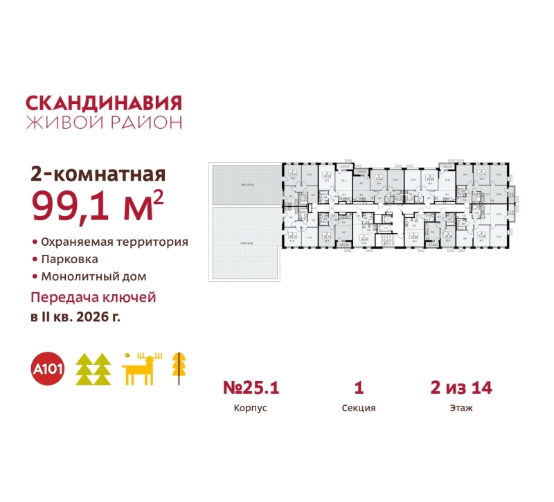 Объект по адресу Москва г, Сосенское п, Скандинавский б-р, д. 25к1