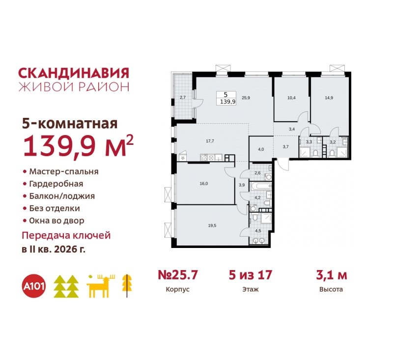 Объект по адресу Москва г, Сосенское п, Скандинавский б-р, д. 25к7