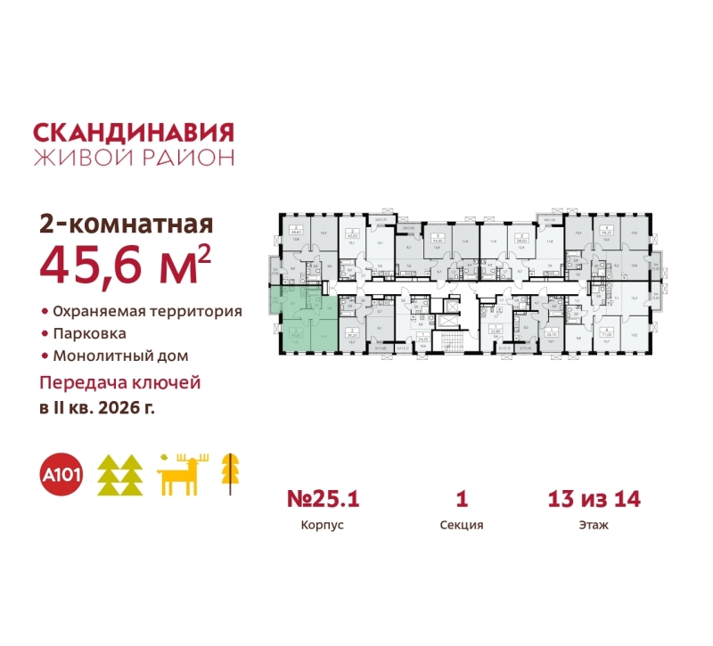 Объект по адресу Москва г, Сосенское п, Скандинавский б-р, д. 25к1