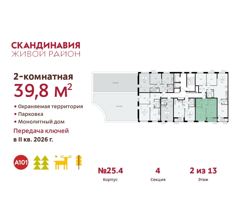 Объект по адресу Москва г, Сосенское п, Скандинавский б-р, д. 25к4