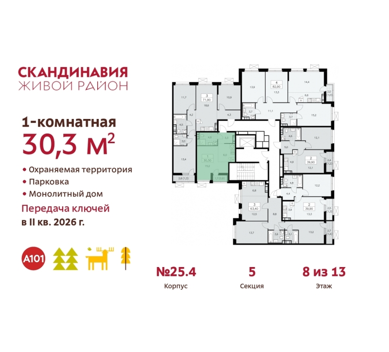 Объект по адресу Москва г, Сосенское п, Скандинавский б-р, д. 25к4