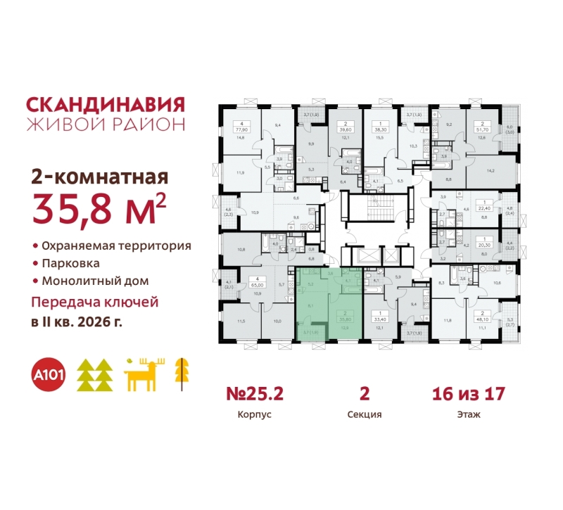 Объект по адресу Москва г, Сосенское п, Скандинавский б-р, д. 25к2