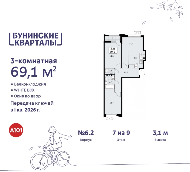 Объект по адресу Москва г, Сосенское п, Куприна пр-кт, д. 2