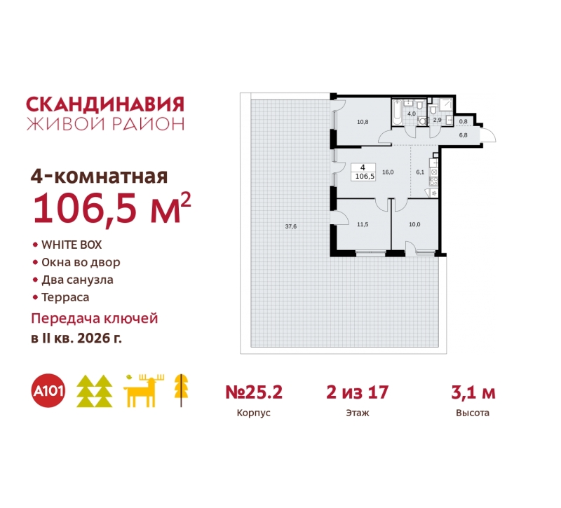 Объект по адресу Москва г, Сосенское п, Скандинавский б-р, д. 25к2