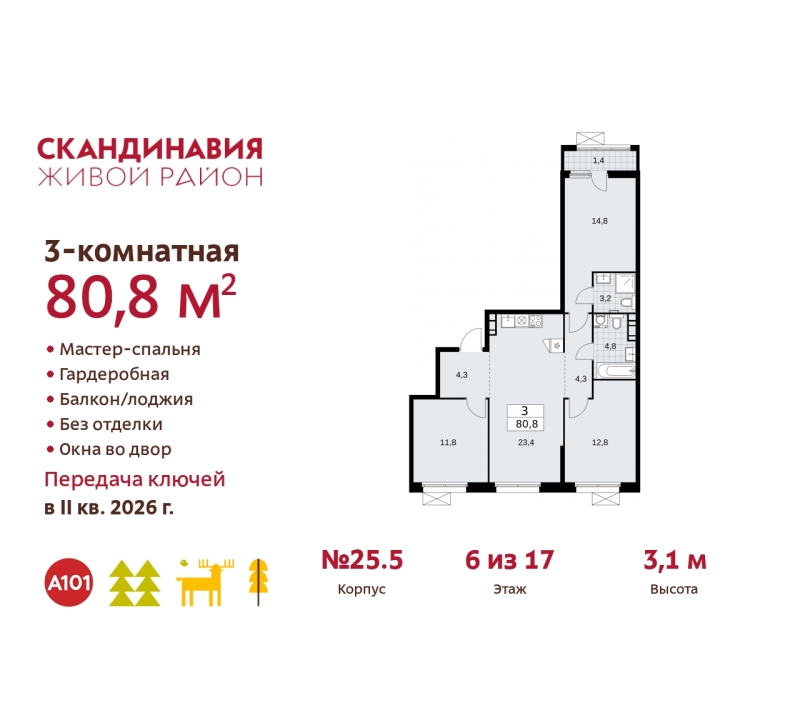 Объект по адресу Москва г, Сосенское п, Скандинавский б-р, д. 25к5