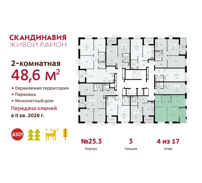 Объект по адресу Москва г, Сосенское п, Скандинавский б-р, д. 25к3