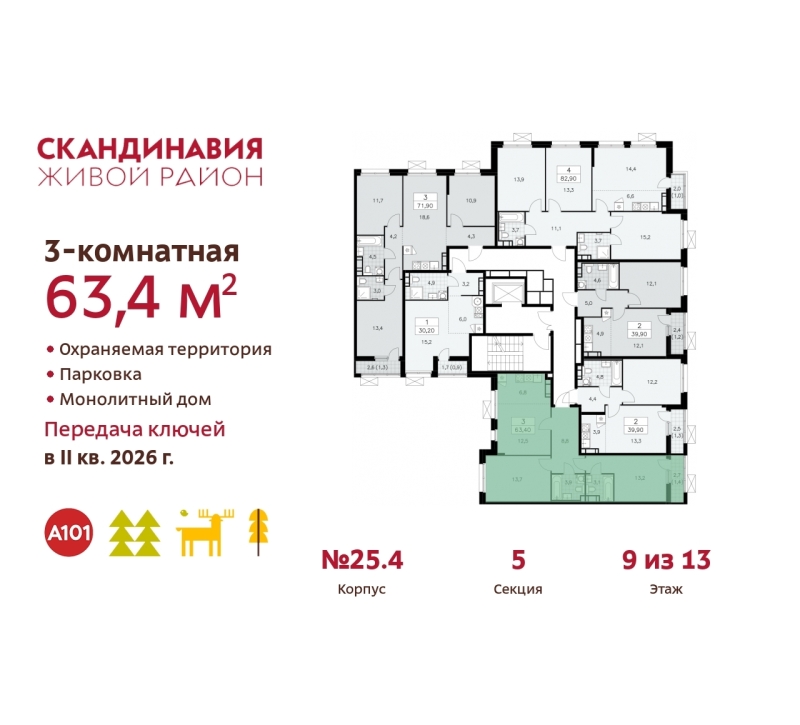 Объект по адресу Москва г, Сосенское п, Скандинавский б-р, д. 25к4