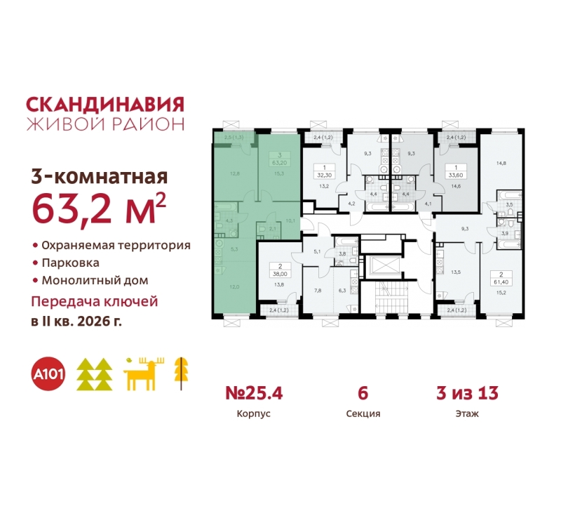 Объект по адресу Москва г, Сосенское п, Скандинавский б-р, д. 25к4