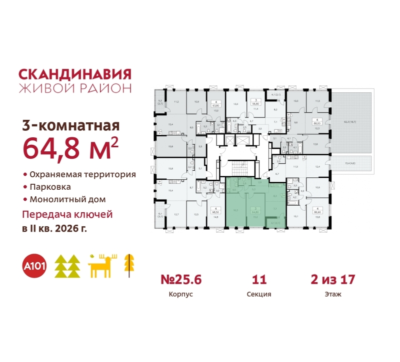 Объект по адресу Москва г, Сосенское п, Скандинавский б-р, д. 25к6