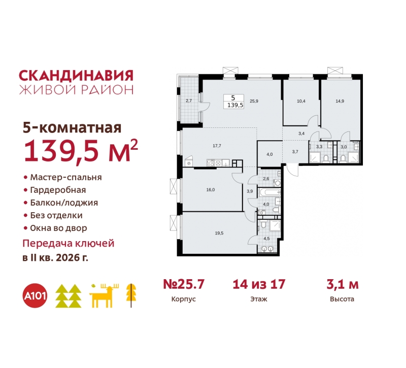 Объект по адресу Москва г, Сосенское п, Скандинавский б-р, д. 25к7