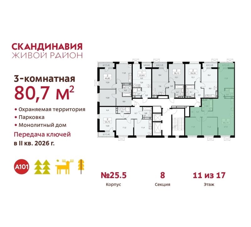 Объект по адресу Москва г, Сосенское п, Скандинавский б-р, д. 25к5