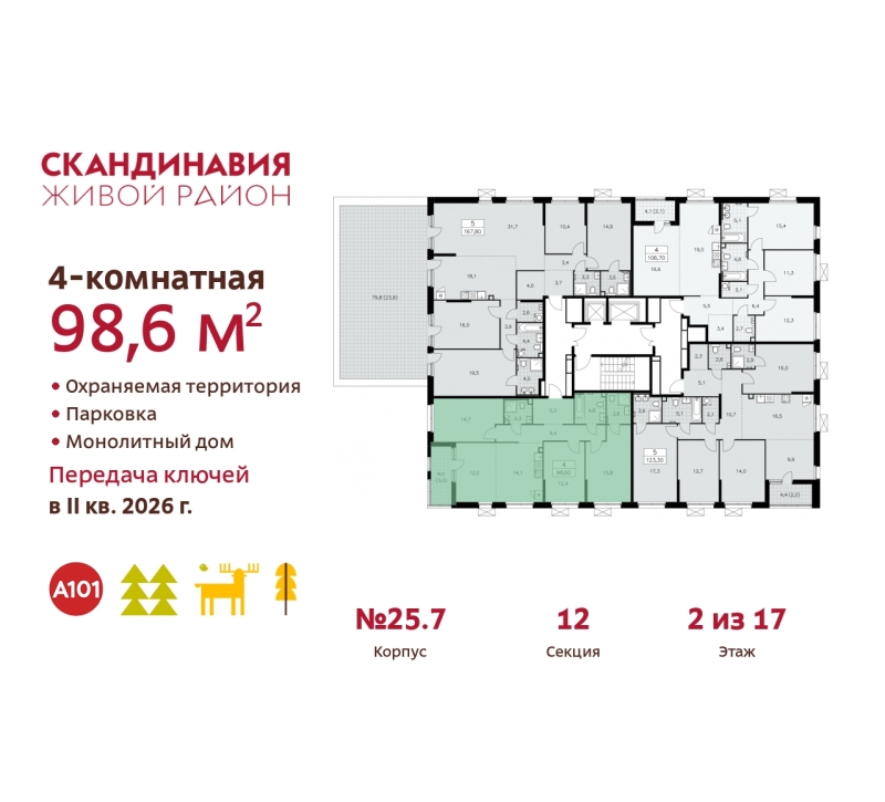 Объект по адресу Москва г, Сосенское п, Скандинавский б-р, д. 25