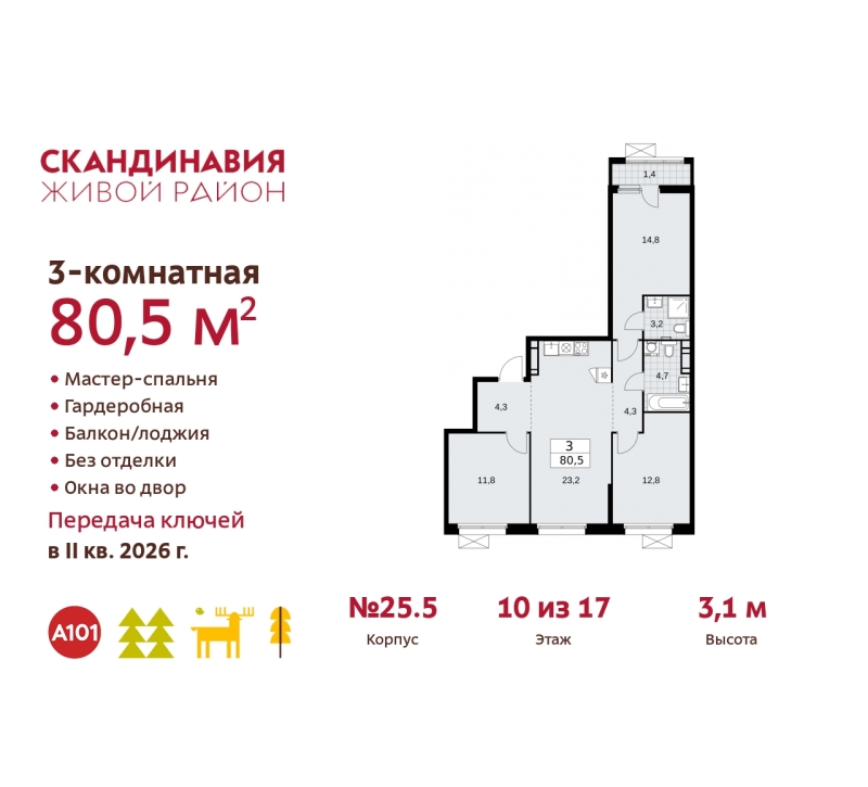 Объект по адресу Москва г, Сосенское п, Скандинавский б-р, д. 25