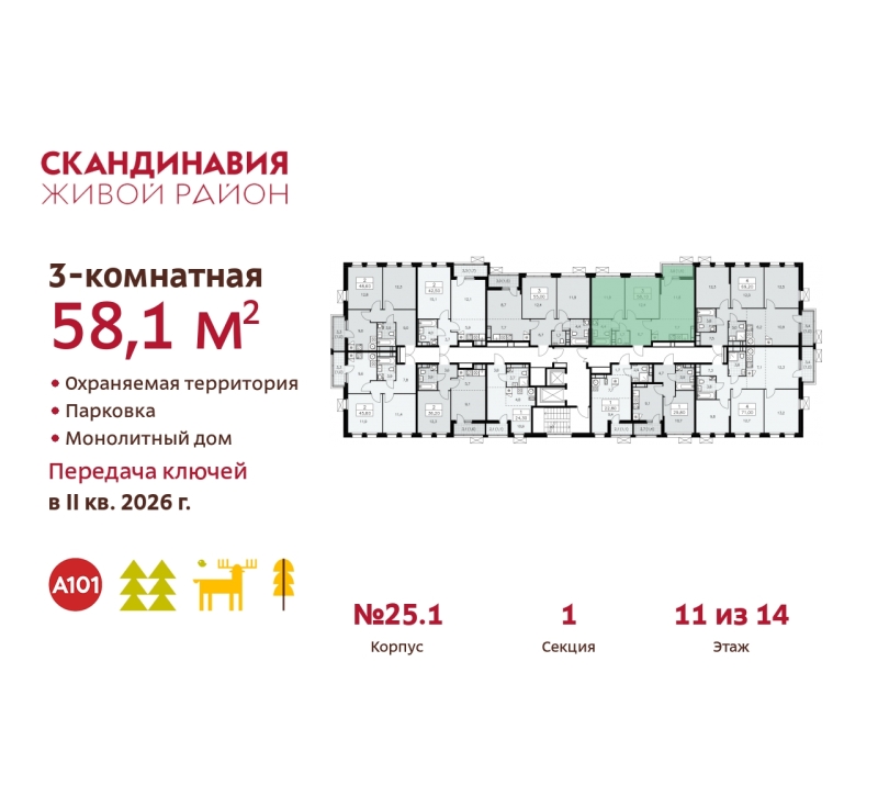 Объект по адресу Москва г, Сосенское п, Скандинавский б-р, д. 25