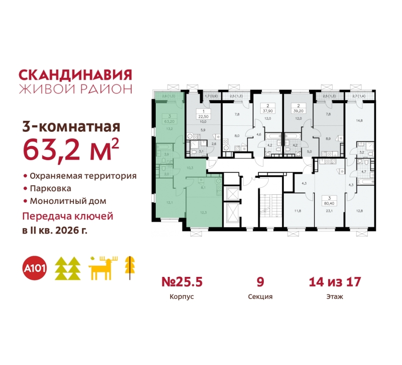 Объект по адресу Москва г, Сосенское п, Скандинавский б-р, д. 25