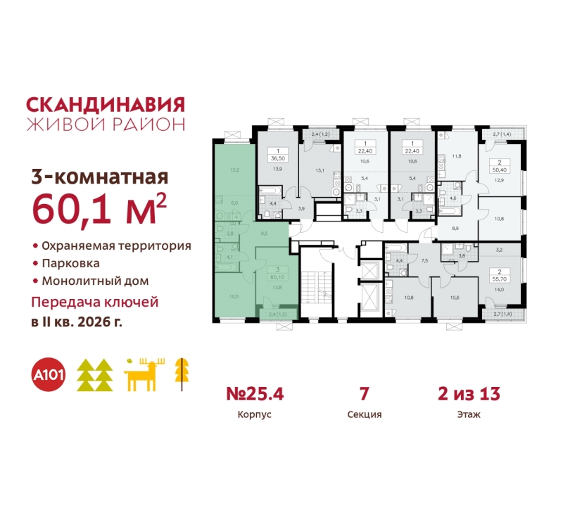 Объект по адресу Москва г, Сосенское п, Скандинавский б-р, д. 25