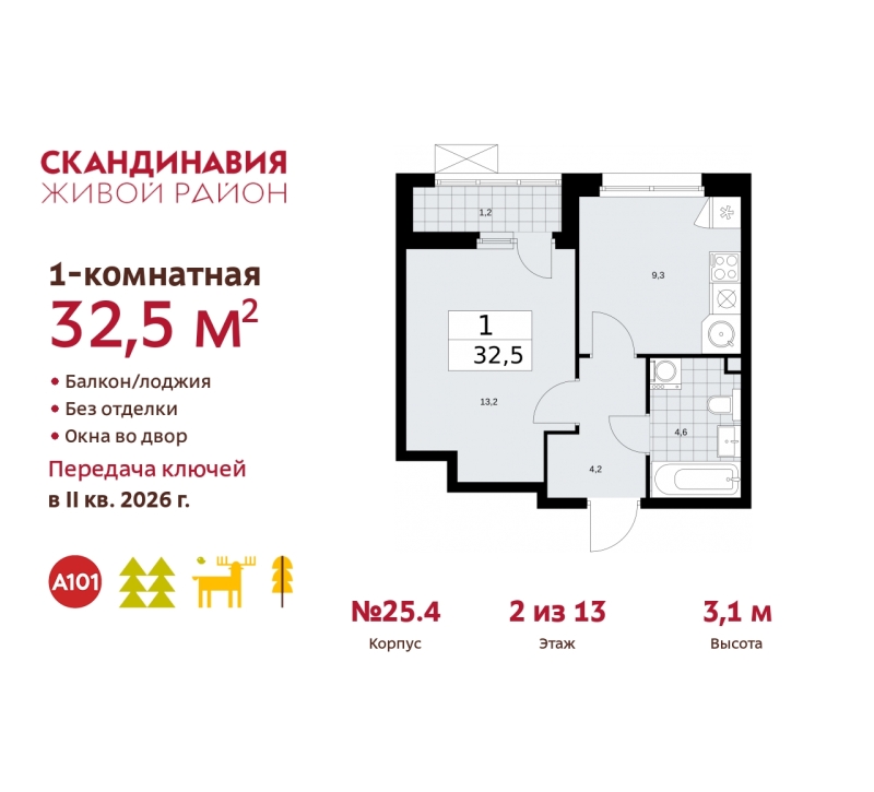 Объект по адресу Москва г, Сосенское п, Скандинавский б-р, д. 25