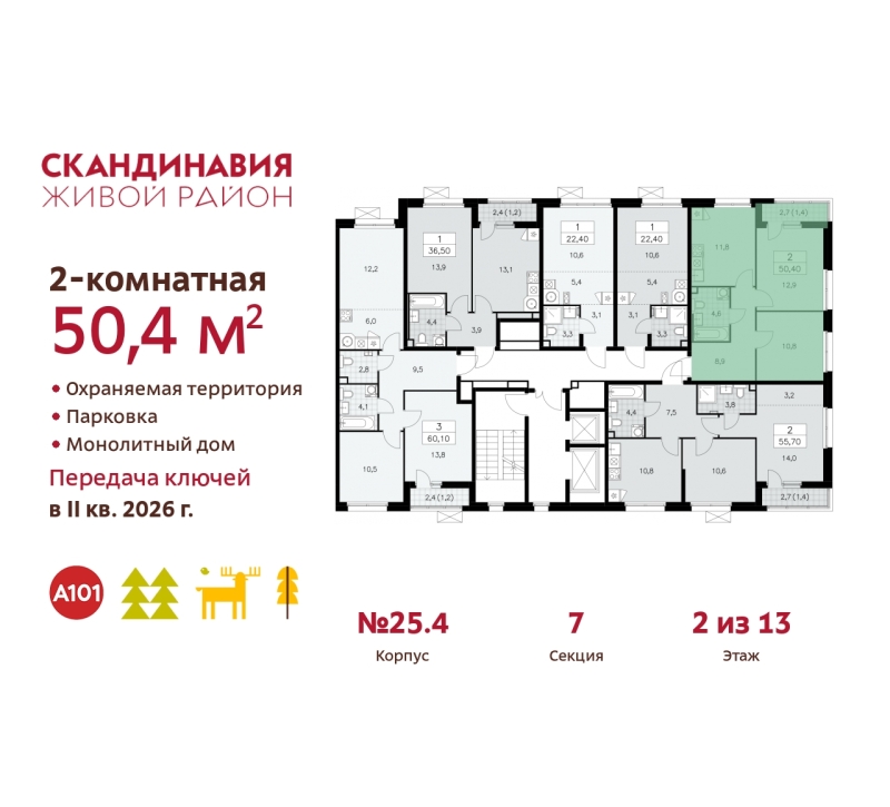 Объект по адресу Москва г, Сосенское п, Скандинавский б-р, д. 25