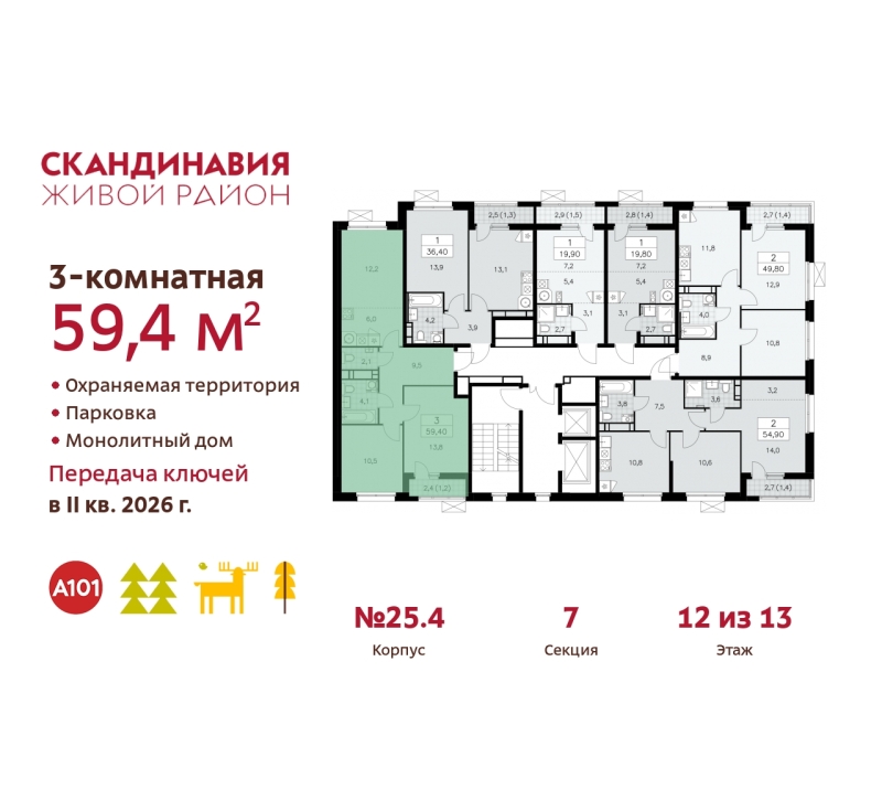 Объект по адресу Москва г, Сосенское п, Скандинавский б-р, д. 25