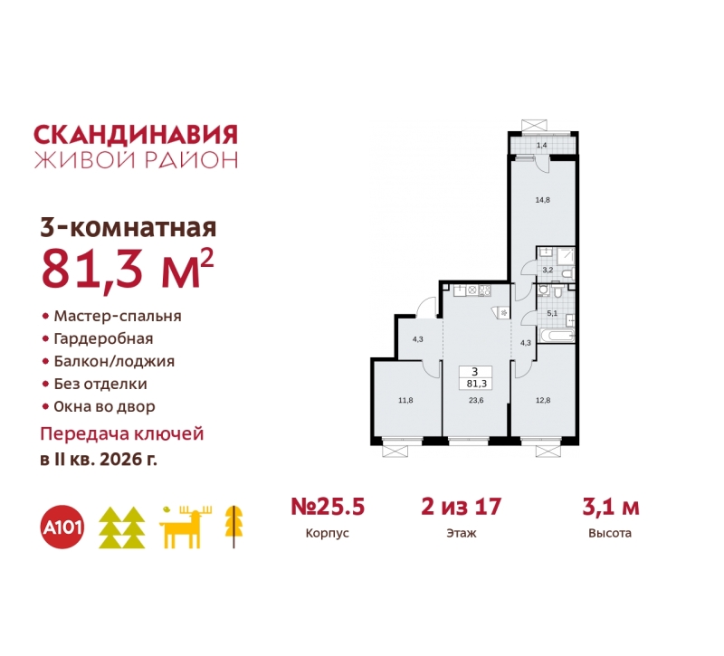 Объект по адресу Москва г, Сосенское п, Скандинавский б-р, д. 25