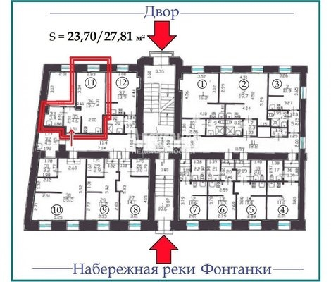 Объект по адресу Санкт-Петербург г, Реки Фонтанки наб, д. 135