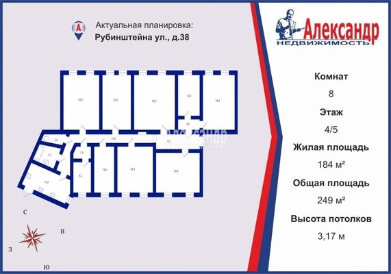 Объект по адресу Санкт-Петербург г, Рубинштейна ул, д. 38