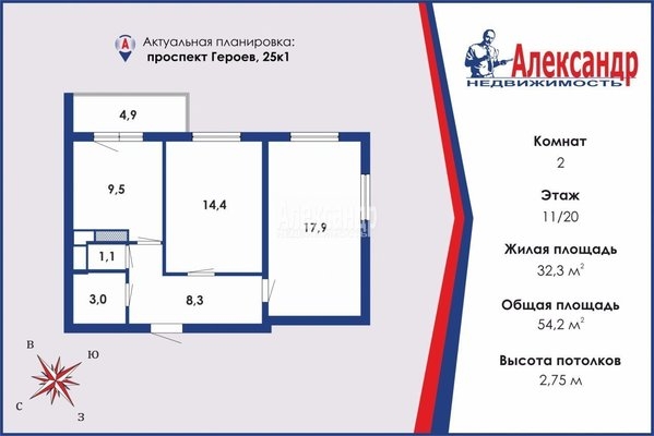 Объект по адресу Санкт-Петербург г, Героев пр-кт, д. 25к1